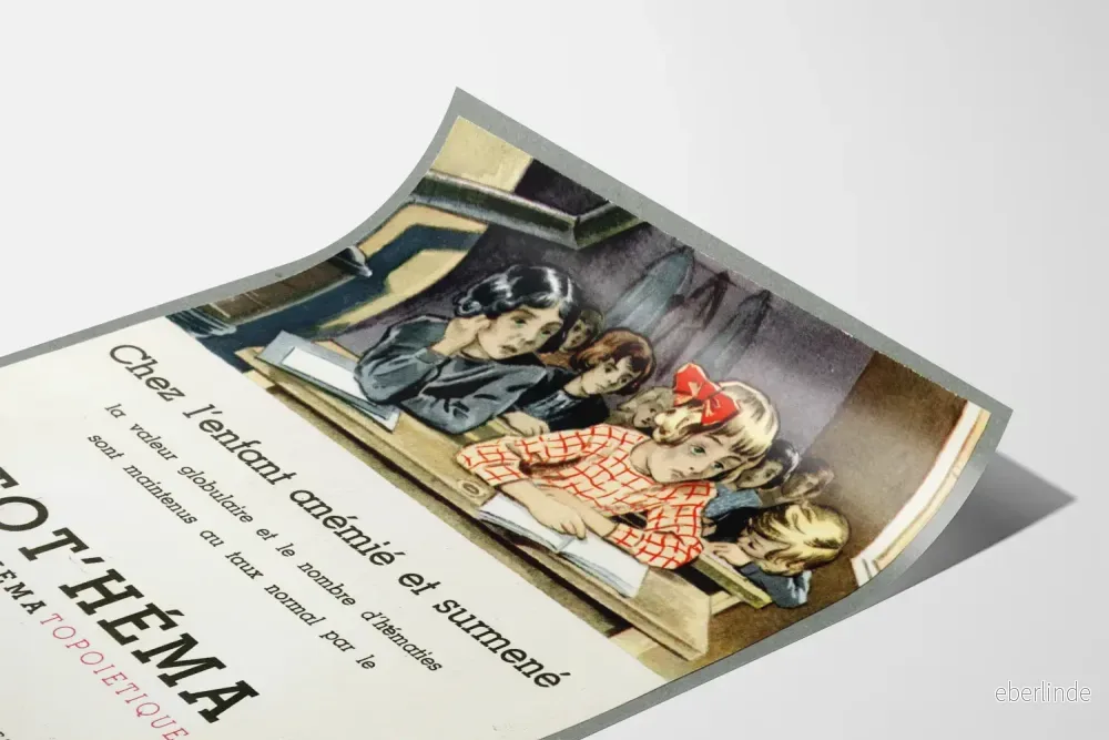 Vintageposter Tot'Héma för barn med anemi och överansträngning - Bild 3