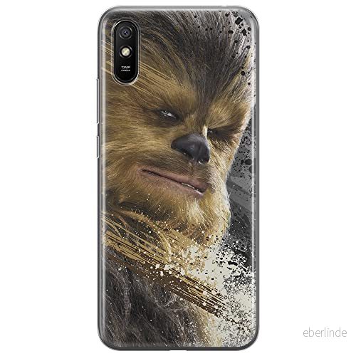 ERT GROUP mobiltelefonfodral för Xiaomi REDMI 9A originalt och officiellt licensierat Star Wars mönster Chewbacca 003 Vit anpassad till formen på mobiltelefonen, fodral tillverkad av TPU plast 5903040295922