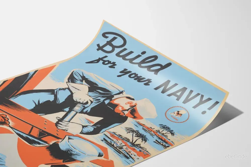 Vintageposter Build for Your Navy – Maritim väggdekoration - Bild 3
