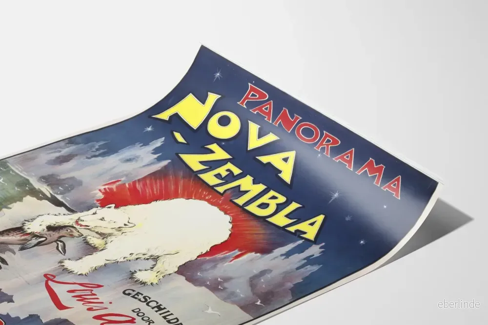 Panoramaposter Nova Zembla - Vintage väggdekoration med isbjörn och säl - Bild 3
