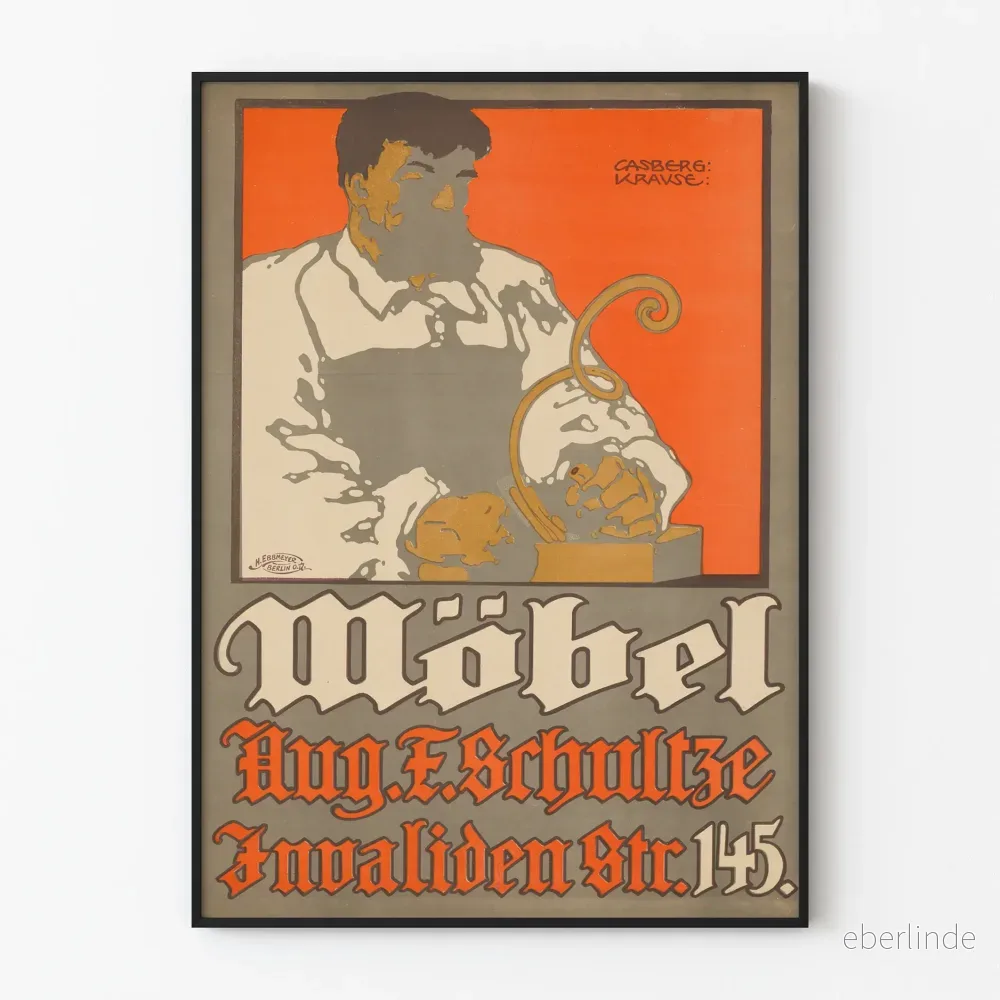 Vintageposter Möbel August F. Schultze möbelaffär