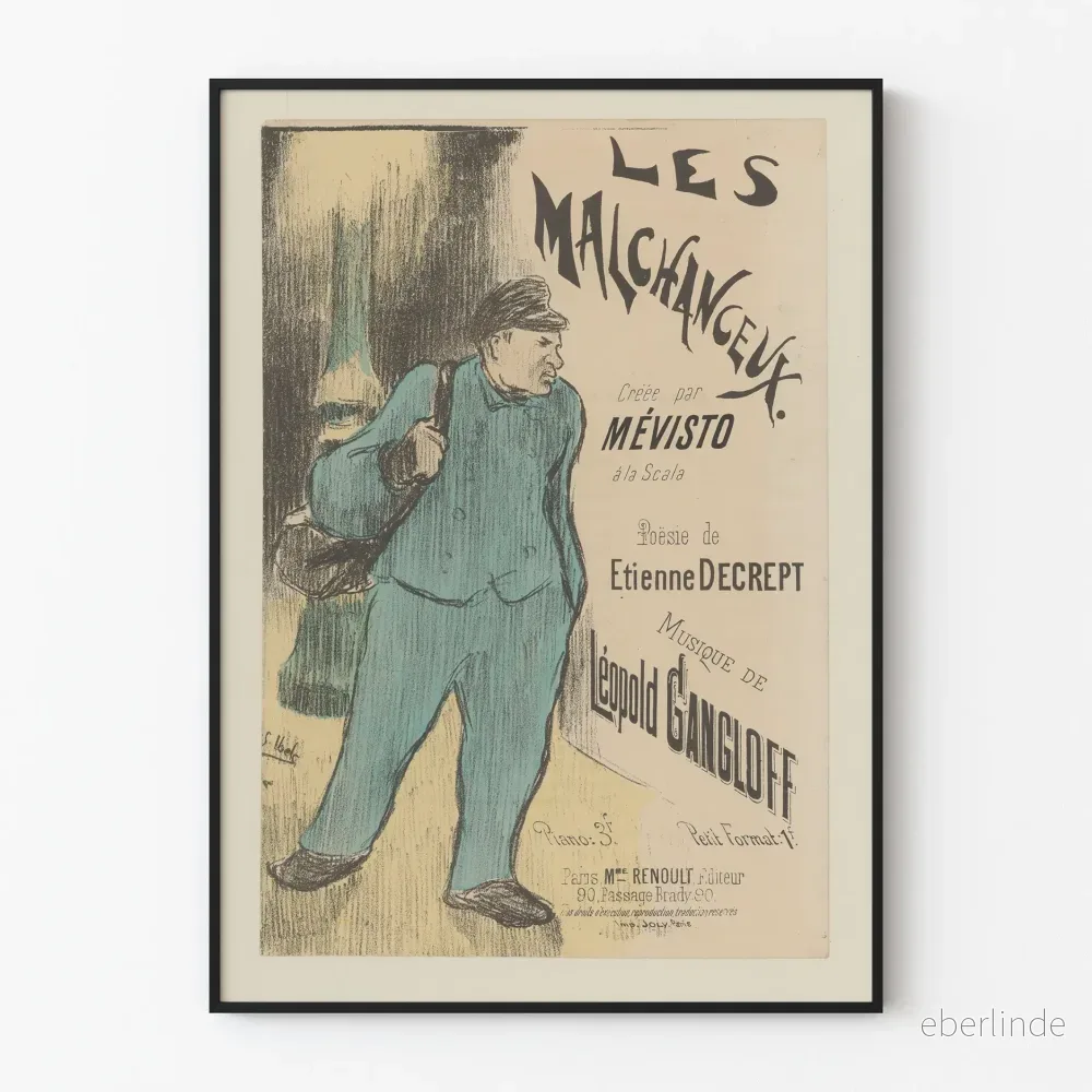 Vintageposter Les Malchanceux Mévisto - Konstnärlig väggdekoration