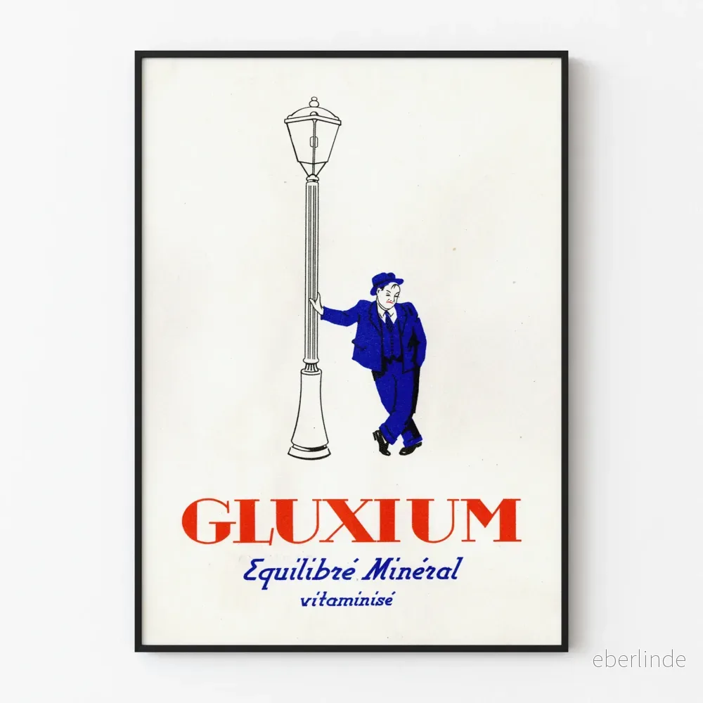 Vintageposter Gluxium Mineralbalans Vitaminerad