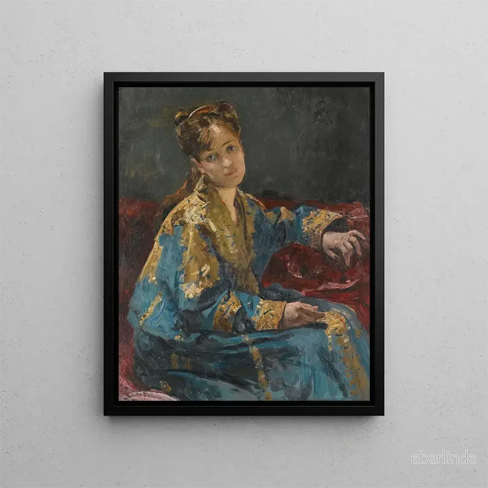 Målning La Dame en bleu - Alfred Stevens | Konsttryck