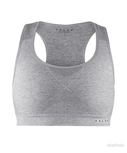 FALKE Dam Madison Melange lågt stöd sport bh andningsbar snabbtorkande grå sömlös för små medelstora kupstorlekar låg påverkan vandring yoga pilates 1 st 4043874374446