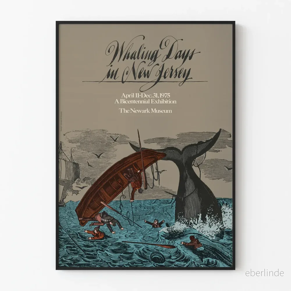 Poster Whaling Days i New Jersey - Utställning på Newark Museum 1975