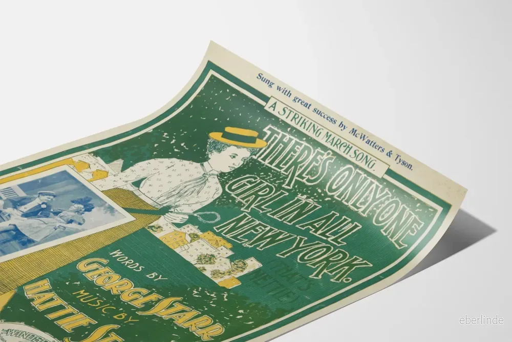 Vintageposter 'Det finns bara en flicka i hela New York' väggdekoration - Bild 3