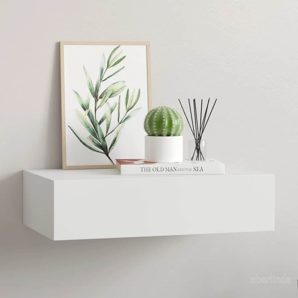 VidaXL Väggmonterad låda vit 40x23,5x10 cm MDF 8720286418666