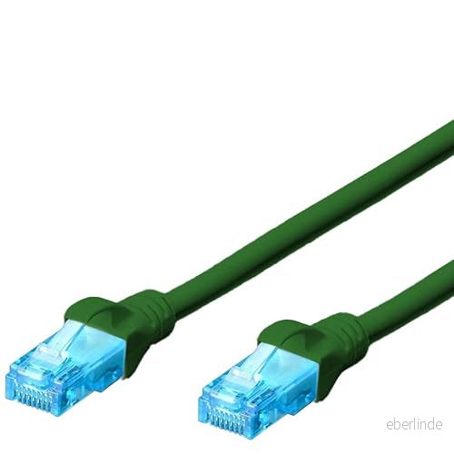 CAT 5e U/UTP anslutningskabel, PVC CCA, 1 meter digital kabel grön och blå för nätverkskommunikation 8435611491053