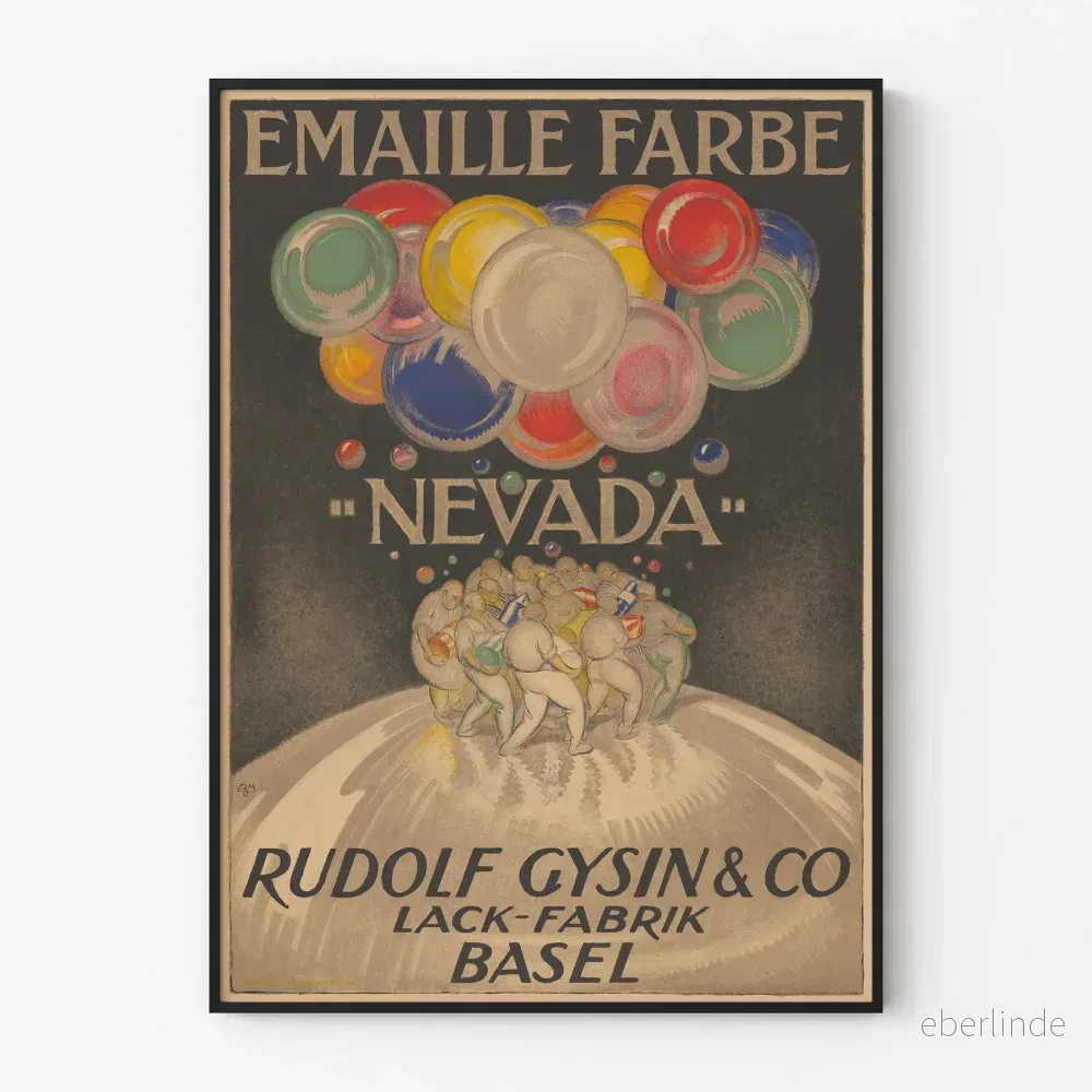 Vintageposter Emaille Färg Nevada av Rudolf Gysin & Co