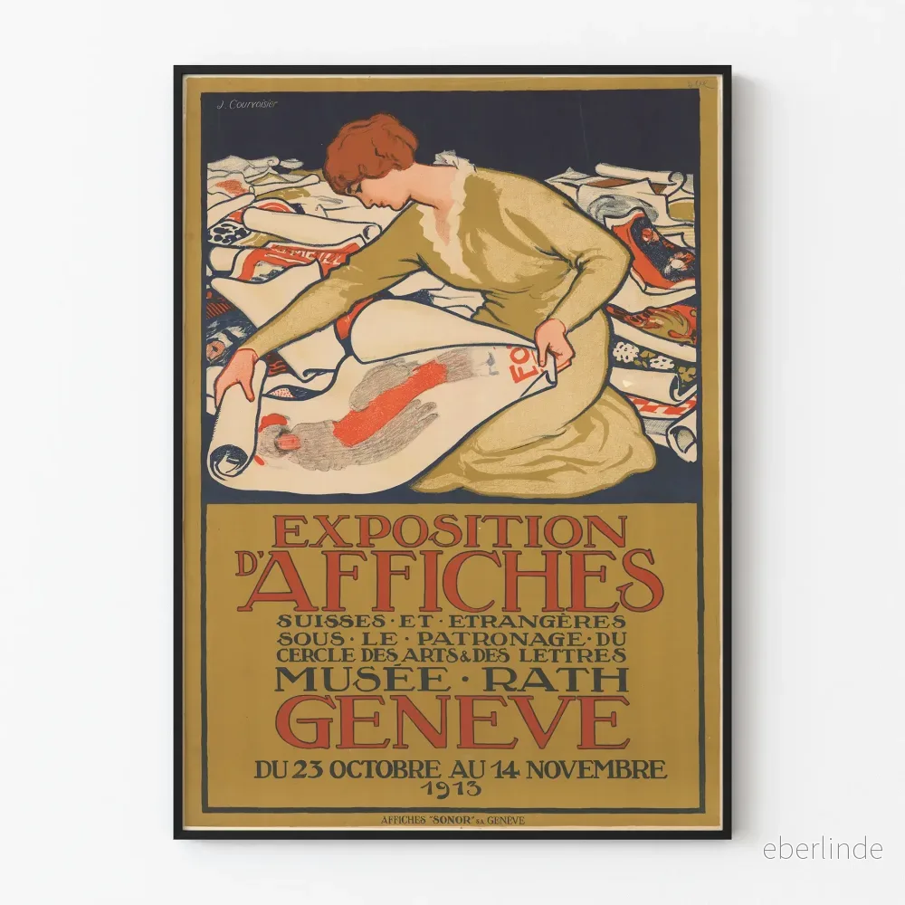 Vintageposter för affischutställning på Musée Rath i Genève 1913