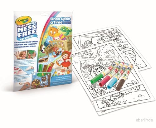 CRAYOLA Color Wonder, målningsset med 18 färgsidor och 4 icke fläckande filtpennor, tema Det var en gång, kreativ sysselsättning för barn, 3,4,5 år, 75 2816 71662128166