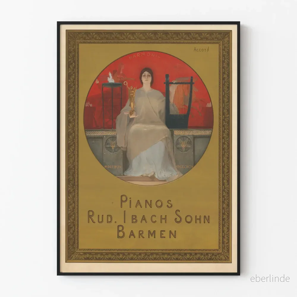 Vintageposter Pianos Rud. Ibach Sohn Barmen