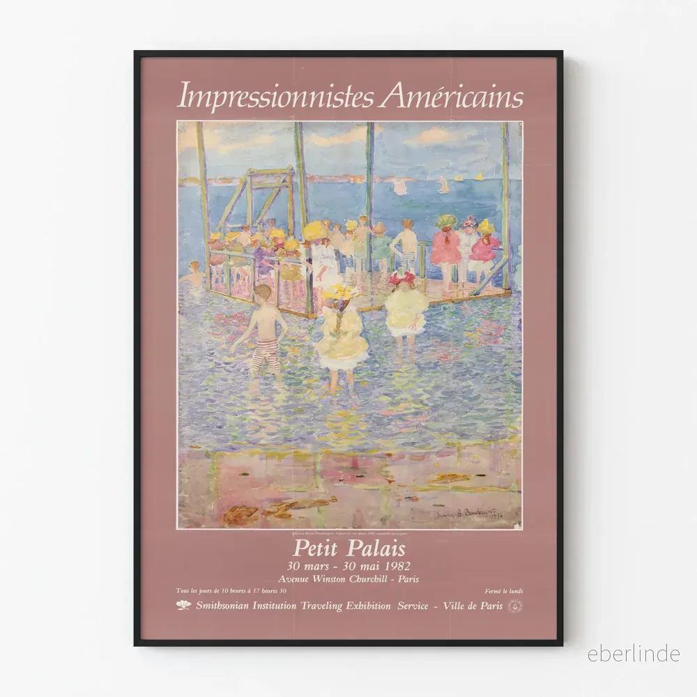 Amerikanska impressionistiska väggdekorationsposter Petit Palais 1982