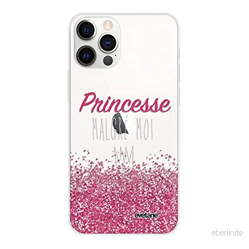 Evetane fodral kompatibel med iPhone 12/12 Pro mjukt silikon, solid, ultratunt, skyddande transparent prinsessa trots mig, trendigt mönster 3666087663636