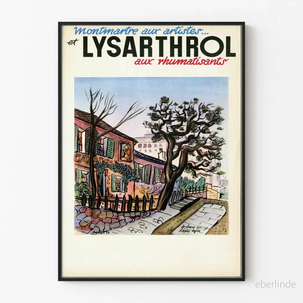 Vintageposter Montmartre Lysarthrol Reumatism