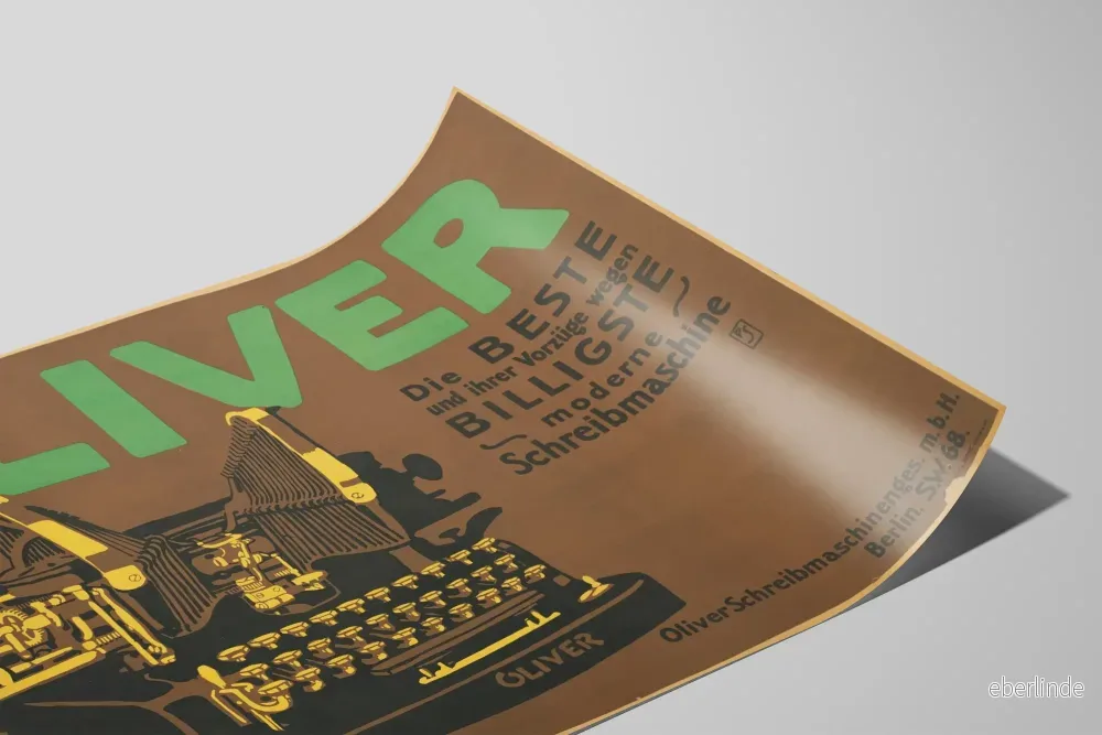 Vintage affisch skrivmaskin OLIVER - Bild 2