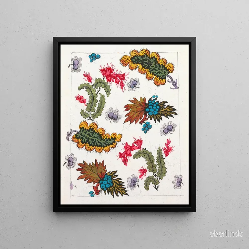 Målning Motif floral för textiltryck Pl III - Anonym | Konsttryck