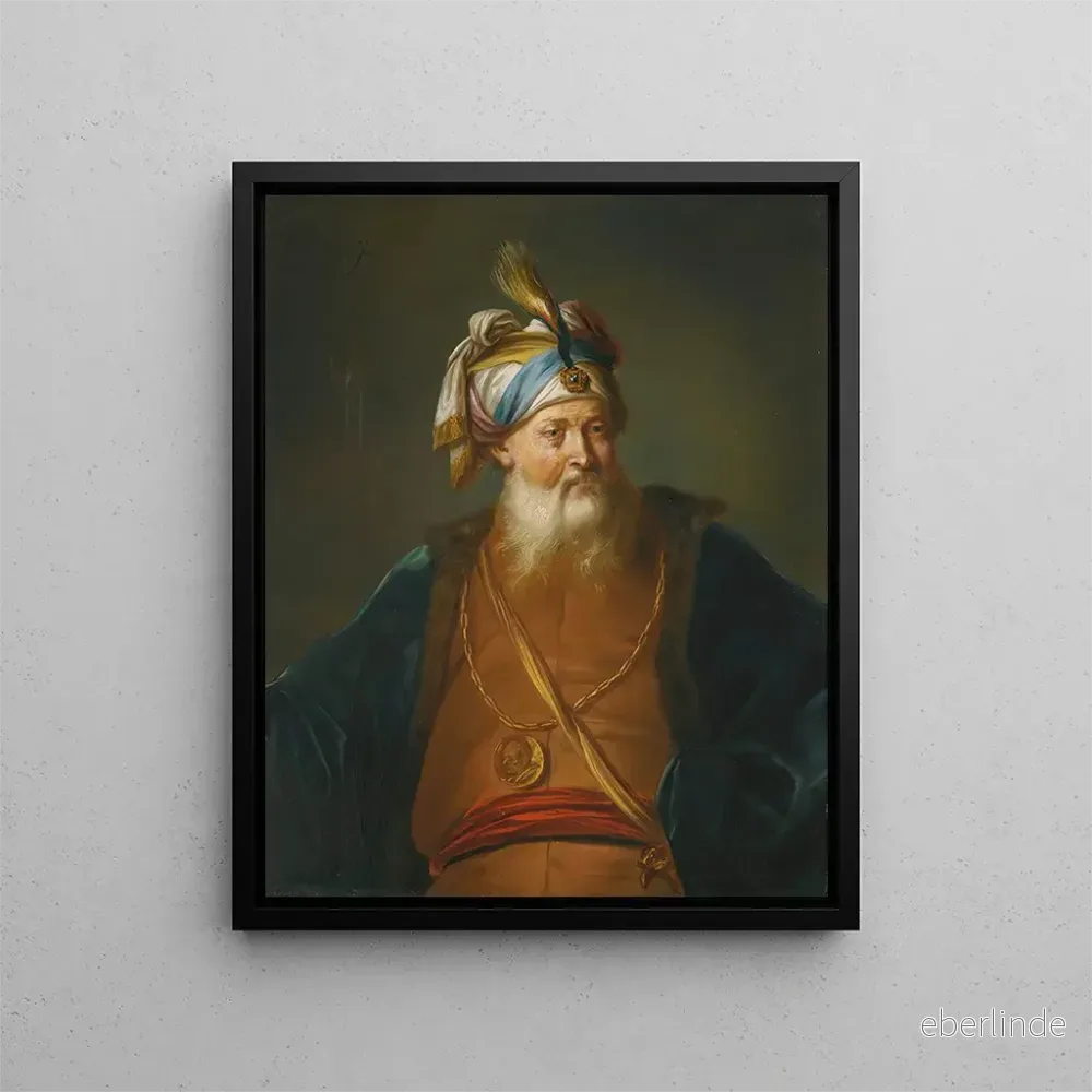 Målning En man i turban i orientaliskt klädsel - Balthasar Beschey | Konsttryck
