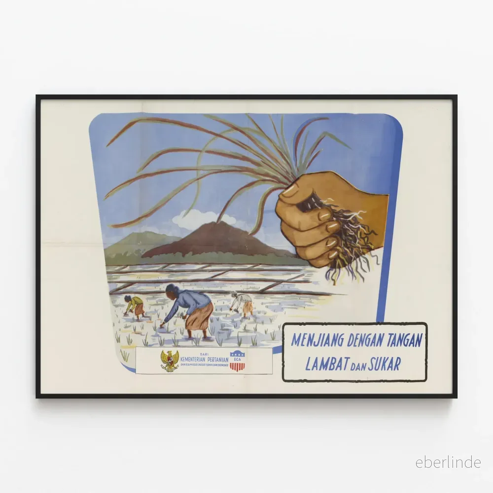 Vintage indonesisk poster om traditionellt jordbruk Vintage indonesisk poster om traditionellt jordbruk