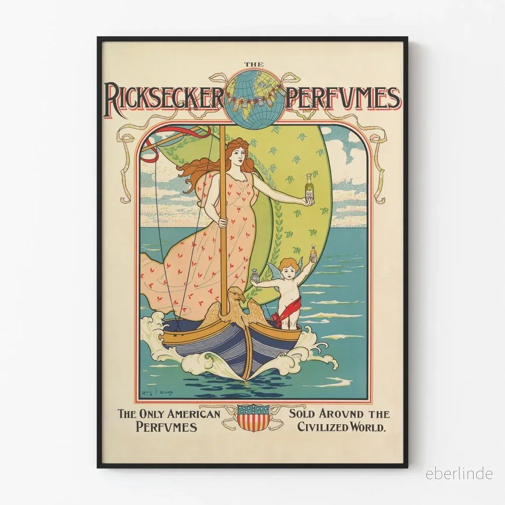 Vintageposter Ricksecker Perfumes – Elegant väggdekoration