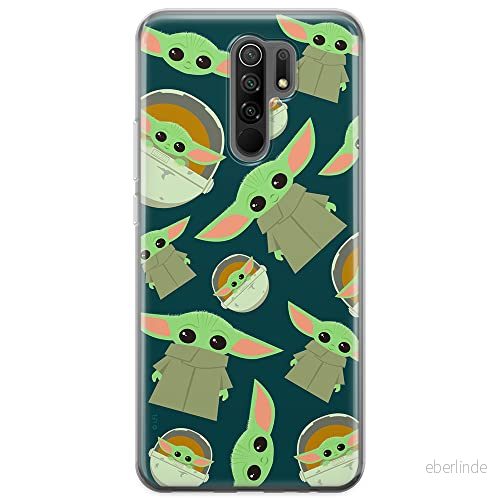 ERT GROUP mobiltelefonfodral för Xiaomi REDMI 9 originalt och officiellt licensierat Star Wars mönster Baby Yoda 006 optimalt anpassad till formen på mobiltelefonen, fodral tillverkad av TPU plast 5903040293546