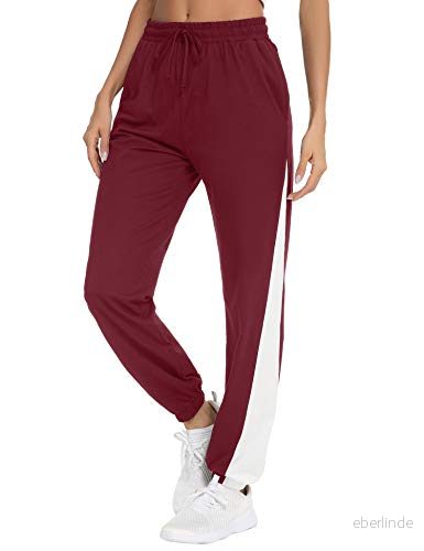 Doaraha Sportbyxor Dam Bomull Elastisk Lång Träningsbyxor Andas med Sidfickor för Sport Gym Fitness Löpning S/XL 740379228178