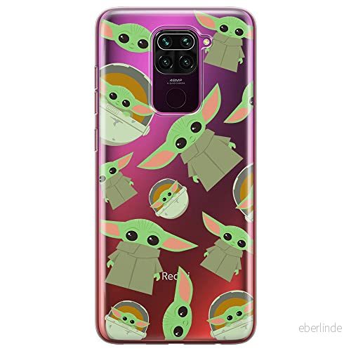 ERT GROUP mobiltelefonfodral för Xiaomi REDMI NOTE 9 originalt och officiellt licensierat Star Wars mönster Baby Yoda 006 optimalt anpassad till formen på mobiltelefonen, gedeeltelijk transparant 5903040333600