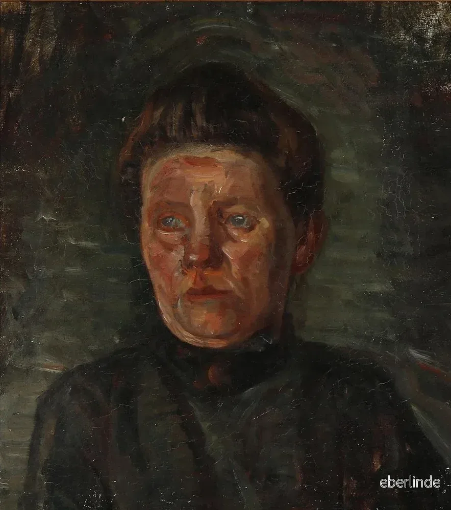 Målning Portrait av en kvinna i svart - Albert Gottschalk | Konsttryck - Bild 2