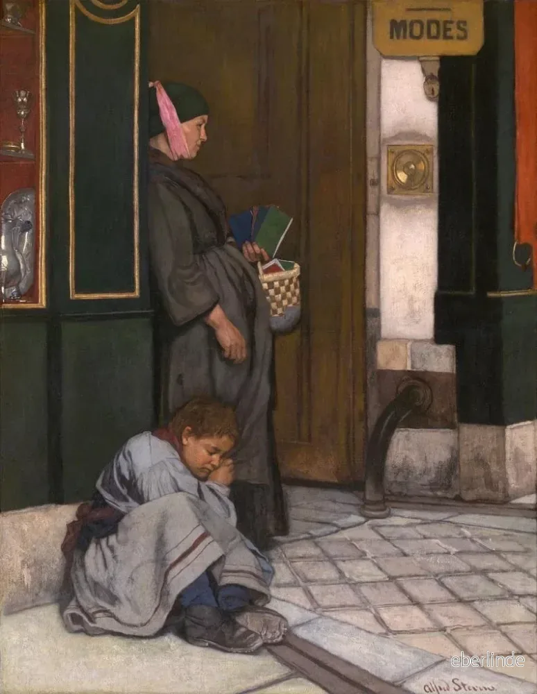 Målning La mendicité tolérée - Alfred Stevens | Konsttryck - Bild 2