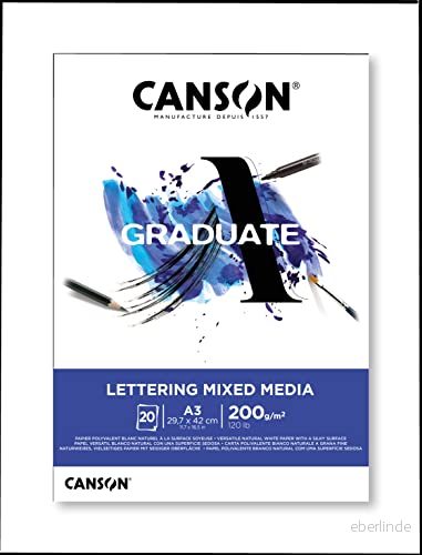 CANSON Graduate LETTERING MIXED MEDIA Block 20 ark A3 200g/m² 3148950060983