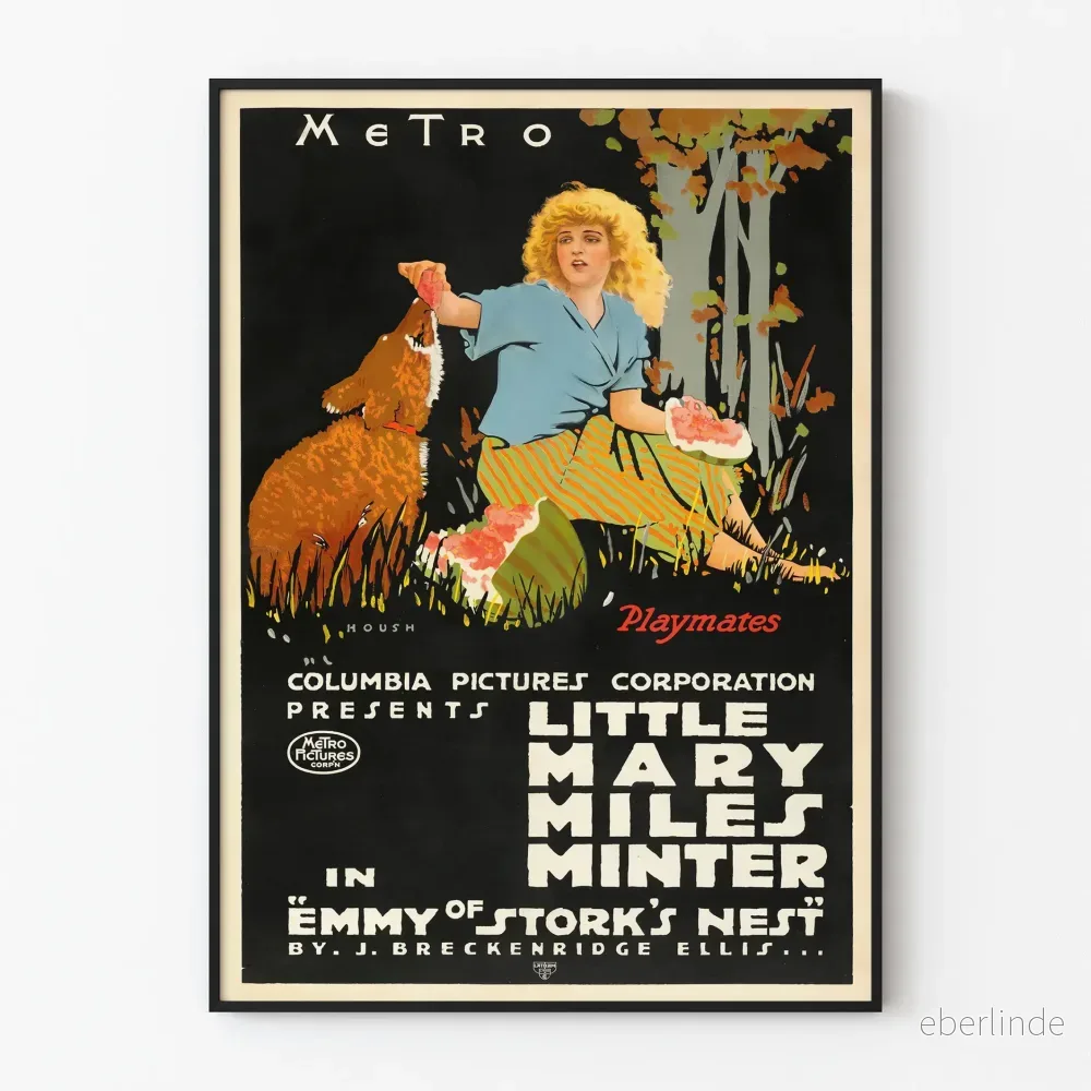 Vintageposter med Little Mary Miles Minter på landet