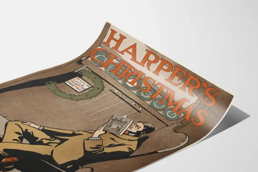 Vintageposter av Harper's julföreläsning vid eldstaden - Bild 3