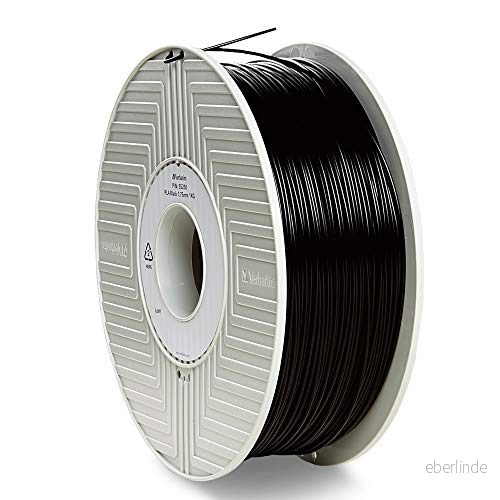 Verbatim PLA filament 3D tryck, 1,75 mm, 1 kg, högpresterande polyactid för materialextrusion, skrivare och penna, av PLA, spole 335 m, svart 23942553182