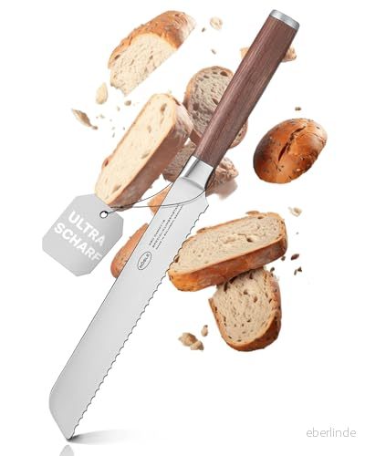 RÖSLE Masterclass, högkvalitativ kökskniv för att skära bröd, bröd och baguette, tillverkad i solingen, tandad kant, bladspecialstål, valnöt 4004293121257
