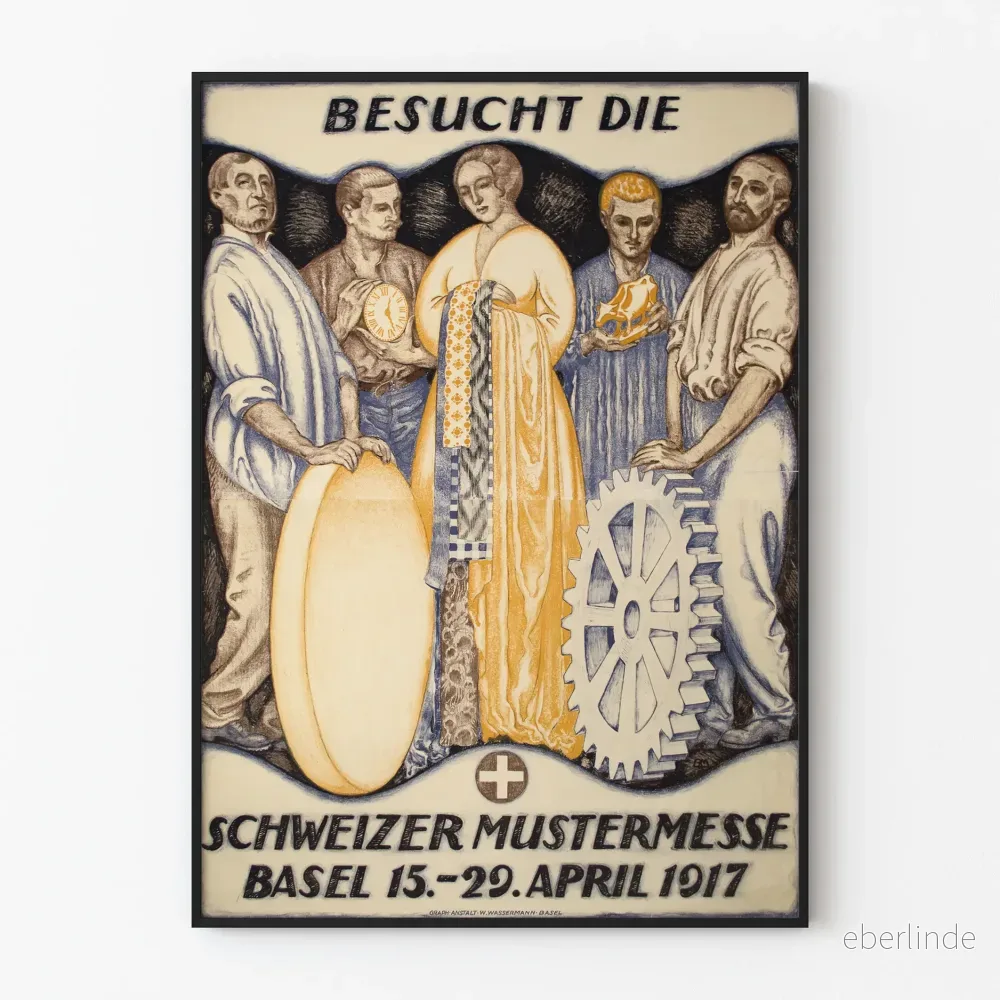 Vintage Schweiz Mustermesse 1917 - Industriell väggdekoration