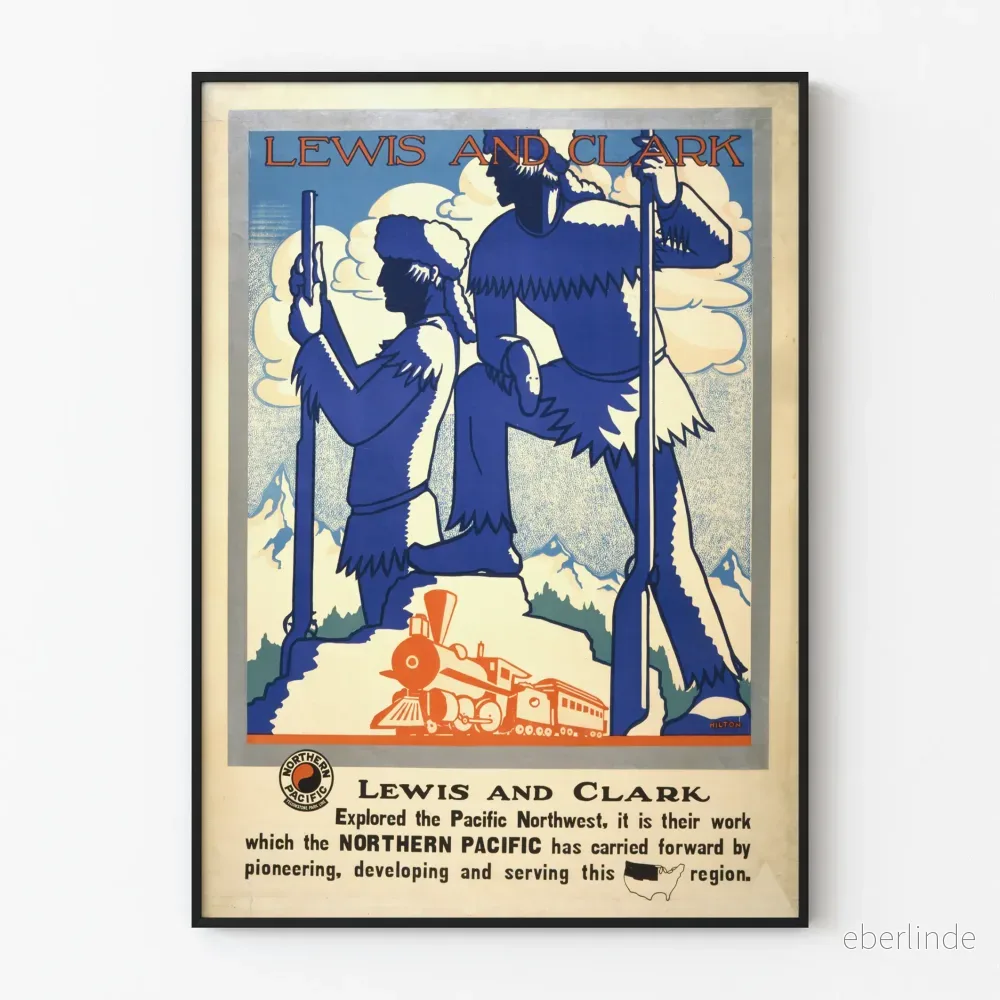 Vintageposter av Lewis och Clark - amerikansk utforskningsväggdekoration