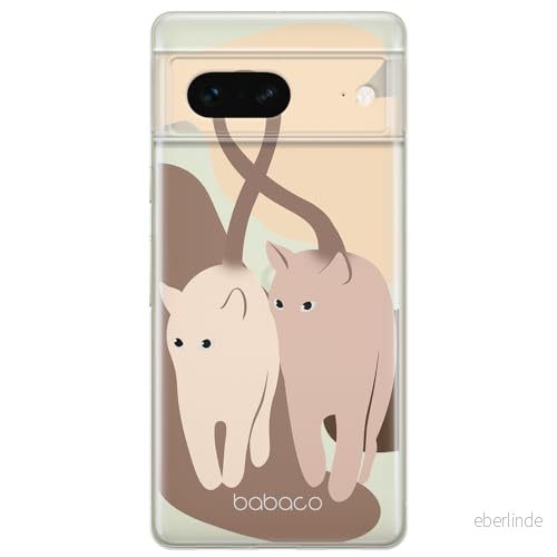 ERT GROUP mobiltelefonfodral för Google PIXEL 7 originalt och officiellt licensierat Babaco mönster Cats 002 optimalt anpassad till formen på mobiltelefonen, gedeeltelijk transparant 5905795149697