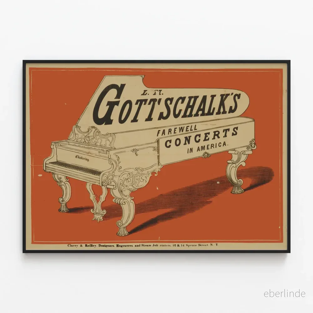 Konsertaffisch för piano L. M. Gottschalk Farvälkonserter Konsertaffisch för piano L. M. Gottschalk Farvälkonserter