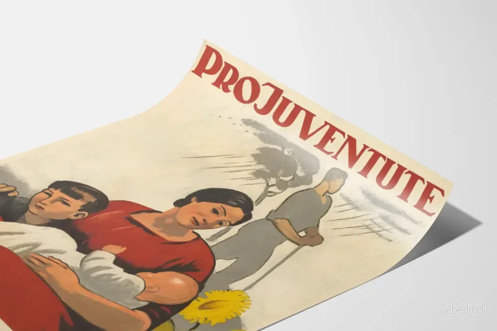 Vintageposter Pro Juventute 1922 - Schweiziska samlingen för mödrar och barns skydd - Bild 3