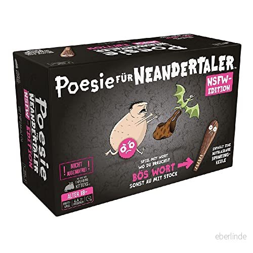 Exploding Kittens Poesi för Neandertaler NSFW Edition Partyspel Kortspel 2+ spelare Åldrar 18+ år 15 minuter tyska 810083045238