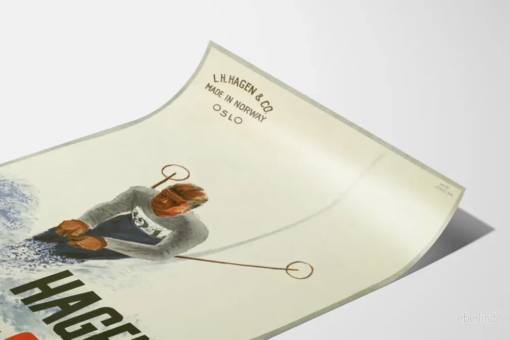 Vintageposter HAGEN Ski - Vägghängd sport för vintersport - Bild 3