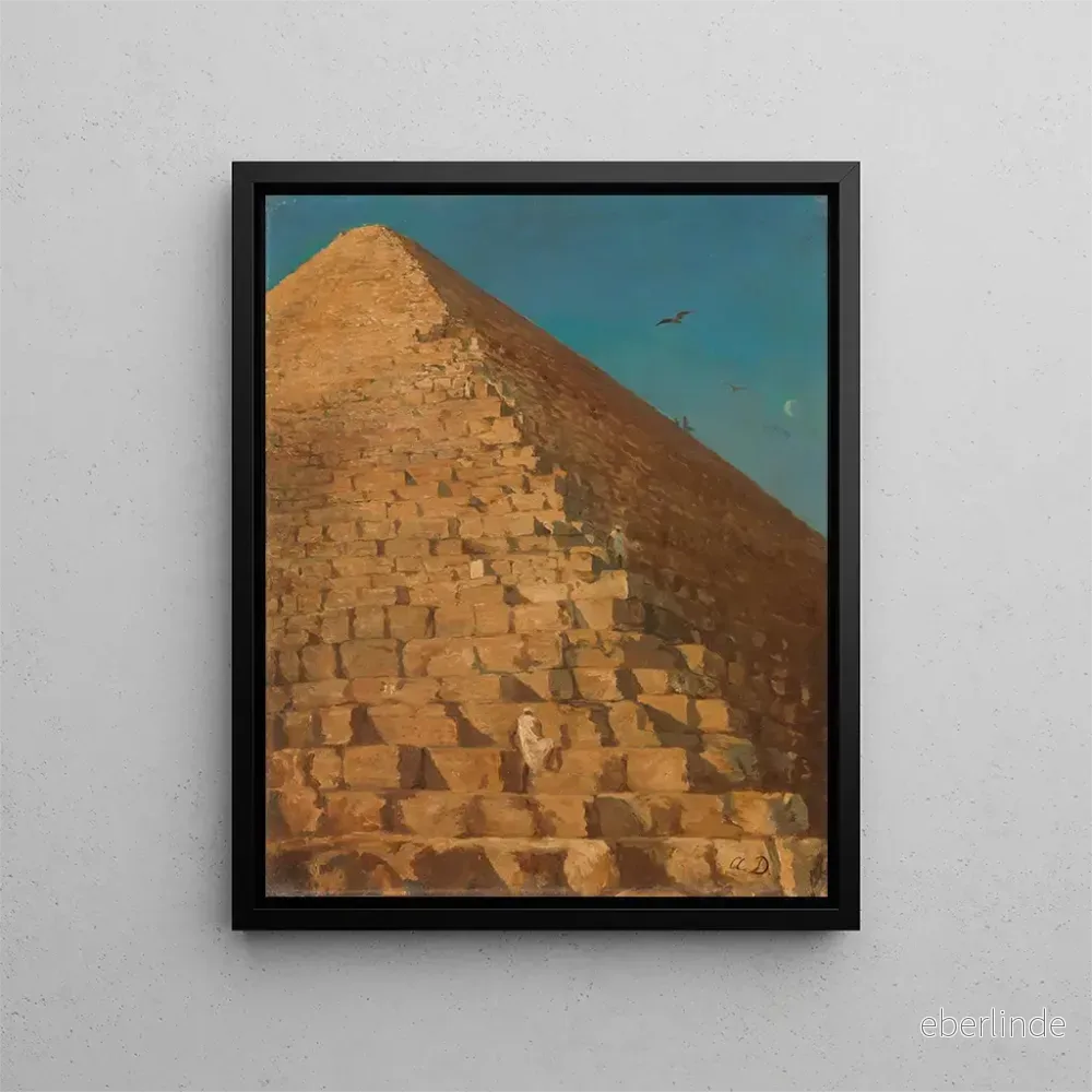Målning av den stora pyramiden i Giza – Adrien Dauzats | Konsttryck Målning av den stora pyramiden i Giza – Adrien Dauzats | Konsttryck