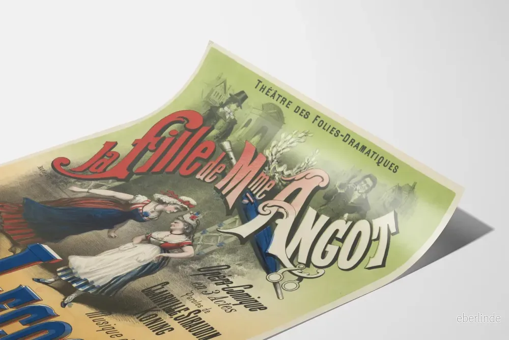Teateraffisch La Fille de Mme Angot - Vintage väggdekoration - Bild 3