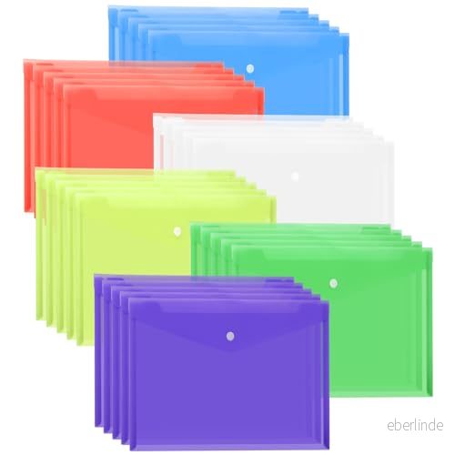 ASelected 30 st A4 knappars filväska färg lämpliga blandade färger för kontor skola hem 750739954104