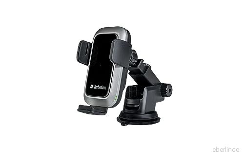 Verbatim Qi Fast trådlös billaddare FWC 03 Pro, mobiltelefonhållare med laddningsfunktion för bil, induktiv mobiltelefon laddningsstation, intelligent iPhone och Android 23942495543