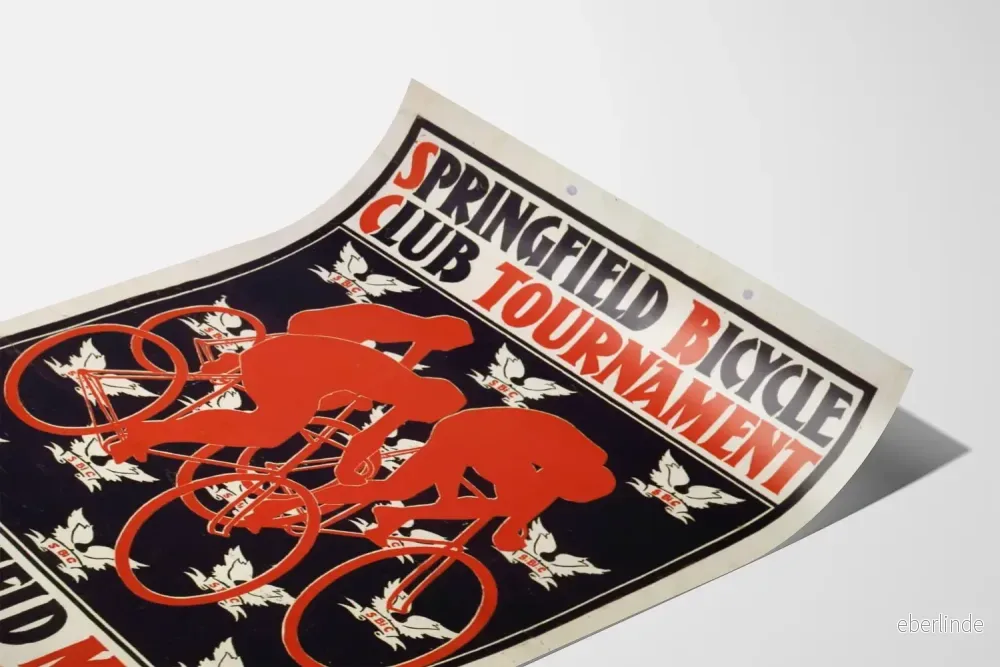 Vintageposter för Springfield Bicycle Club:s cykeltävling 1895 - Bild 3