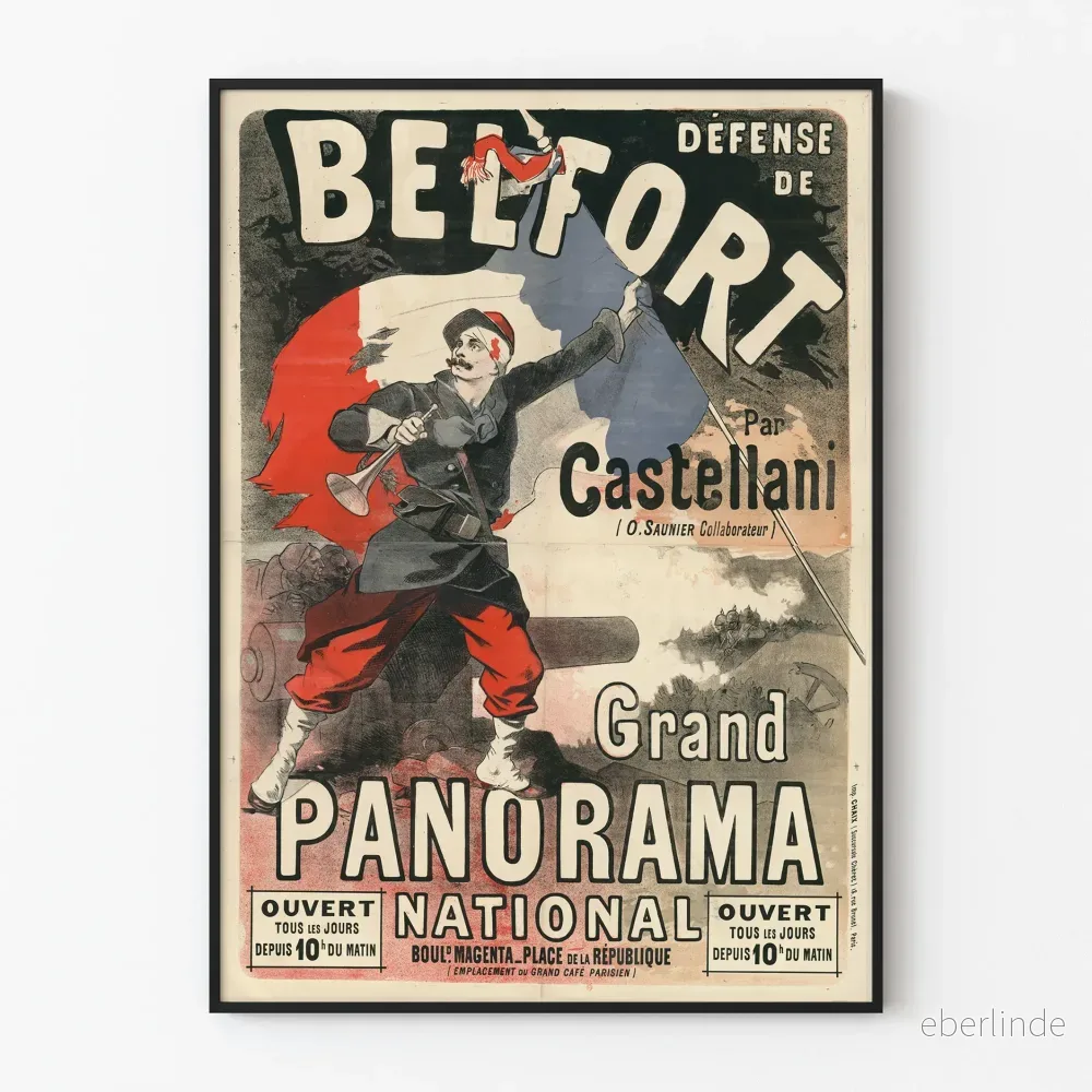 Gammal affisch Belfort-försvar - Vintage väggdekorationsposter
