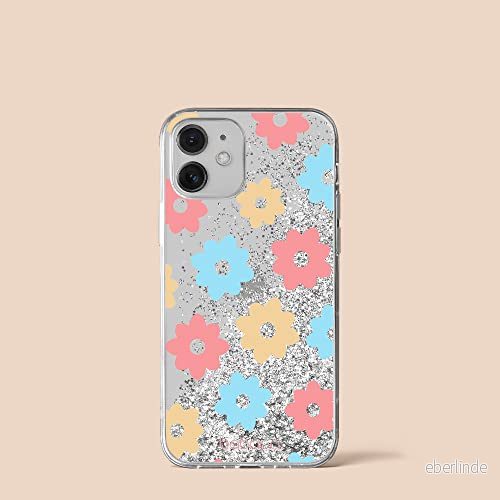 ERT GROUP mobiltelefonfodral för Apple Iphone 12/12 PRO originalt och officiellt licensierat Babaco mönster Flowers 011 Vit anpassad till formen på mobiltelefonen, med glitter overflow effekt 5903932588354