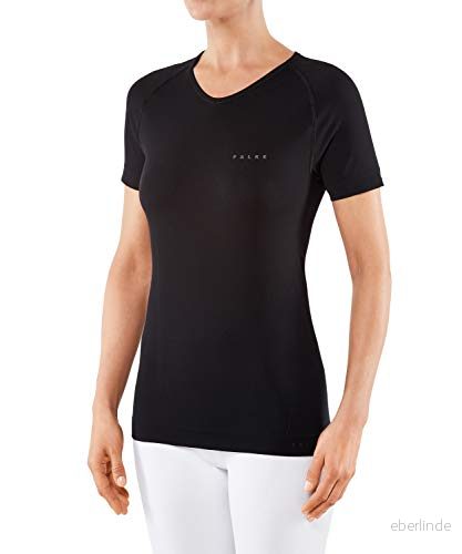 FALKE dam, kortärmad tröja varm Short Sleeve Comfort Fit funktionsfiber, 1 pack, svart (svart 3000), storlek: XS 4004758675899